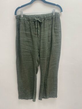 mahina Olive Green Drawstring Linen